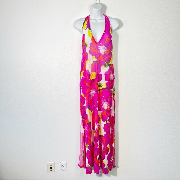 NEW Trina Turk Women's Bloom Semisheer Mesh Cover-Up Maxi Dress Size Small - Picture 2 of 9